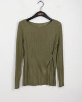 Lohil button slit ribbed see-through knit