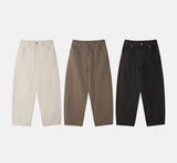 [4계절] Wide cotton curved pants(3color)