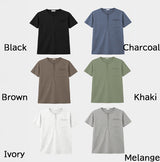Kato Henley Neck Slub Short Sleeve T-shirt