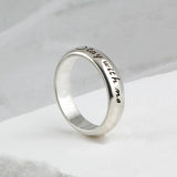 SVR-602 Silver 925 Lettering Stay with me Unisex Couple Friendship Ring