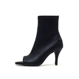 ニューオープントゥスリムアンクルヒール(Black)