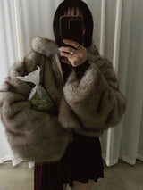 MODE COLLAR FUR JACKET