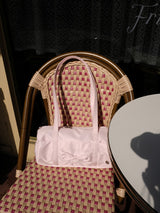 Fluffy ribbon bag_pale pink