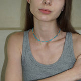 LOVE SKINNY BEADS NECKLACE SKY BLUE