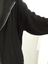 Punch Damage Hooded Knitwear Zip-Up