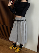 [Unisex] Belted sweat bermuda pants(3color)