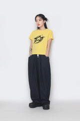Star cropped short-sleeved T-shirt