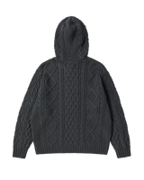 25FW LOW GAUGE CABLE KNIT HOODIE CHARCOAL