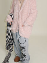 Featheryan Rouge Long Angora Cardigan