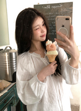 #Natural フェミニンフリルストラップブラウス (3color)