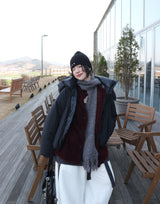 3 Cubic studded ribbed beanie (for men and women)
