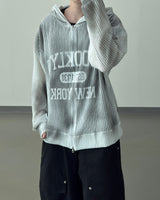 Rukle Mesh Dirty Hooded Zip-Up