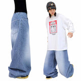 Wide Stripe Denim Balloon Pants