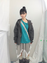 stripe ribbonline wave skirt