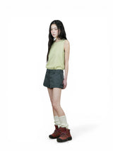 BUTTON SLACKS SHORTS (CHARCOAL)