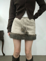 Soft Fur Brown Sweat Skirt