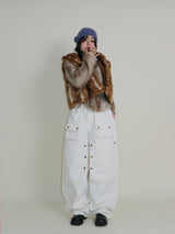 Tier Bambi Fake Fur Hooded Vest (Short Quilted)