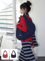 リバーシブルポケットバッグ (RED & NAVY)
