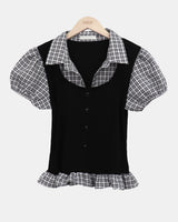 Apieu Layered Short-Sleeve Blouse