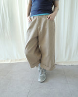 HERRINGBONE ROLL-UP BUCKLE PANTS