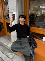 Log velvet round knitwear