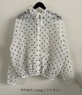 Danbury See-through Dot Hooded Loose Fit Jumper Summer Outerwear 3 Colors