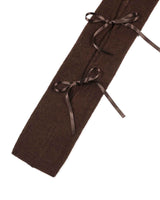 Ribbon Tied Muffler _ BROWN