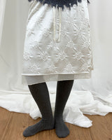 Silky Flower Midi Skirt (2colors)