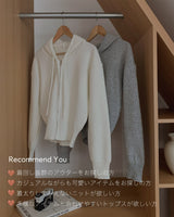 Hooded knit zip-up