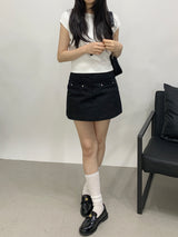 Shannon Cap Sleeveless Ribbed Short Sleeve Knit T-shirt