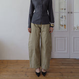 Snap Hem Wide Pants Ash Brown