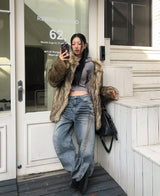 Innit Embo Dirty Wash Straight Denim Pants