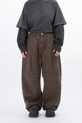 Eco Knee Incision Curved Wide Pants