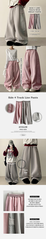 Conver 4-track line training wide pants