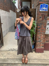 Libe Vintage Button Layered Sleeveless