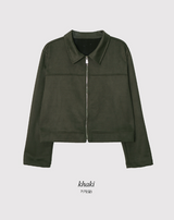 #Suede Collar Crop Jacket (3color)