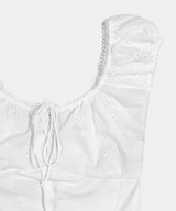 Donna Eyelet Shirring T-shirt
