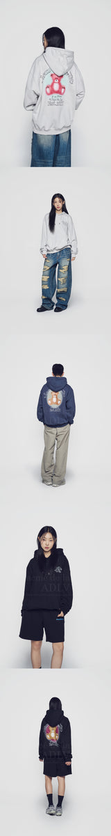 24FW ブラースケッチベアフーディー グレー