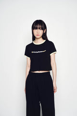 25SS スネークイニシャルリンガークロップ半袖Tシャツ ブラック