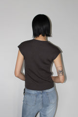 CASHMERE CAP SLEEVE KNIT