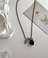 blo black chic stainless steel bold heart county line layered long necklace
