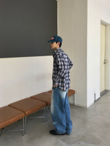 Typing Lettering Snap Denim Pants 2C