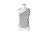 [SET] Resin Unbalanced Sleeveless One Shoulder Button Short Sleeve T-shirt
