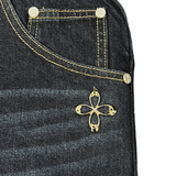 surgery denim jeans clover logo clutch bag 'blue denim'