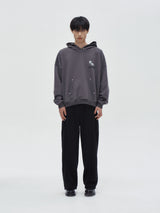 RELAXED SKATE BOARD HOODIE [Grey]