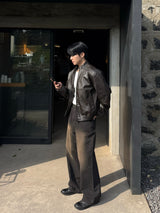 Kintz vegan leather zip-up jacket