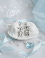 Kitty and Bow Piercing - Silver Color
