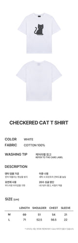 CHECKERED CAT T SHIRT