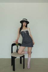 MONO RIBBON STRAW BOATER HAT
