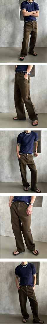 [S/S] Cut off cotton semi wide pants (3color)
